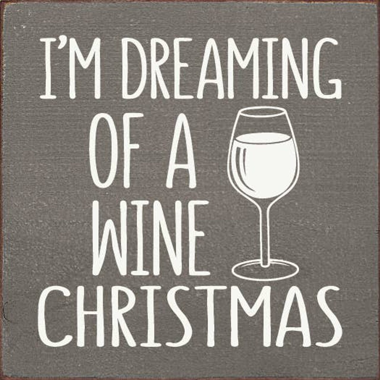 Edge Collections - 7" x 7" - Rustic Wine Glass for Christmas Celebrations - 1 Piece